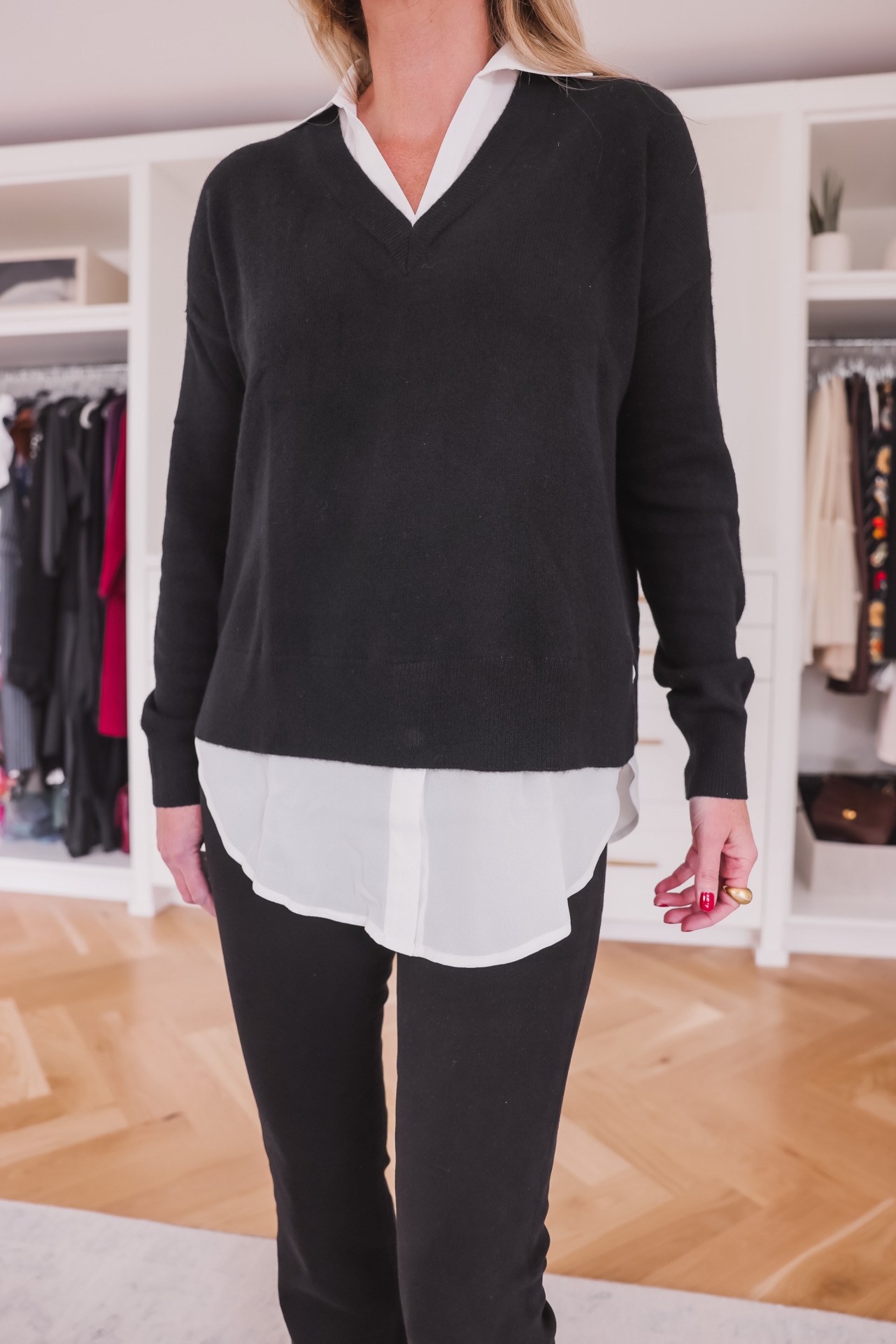 Twofer Layered Cashmere Sweater