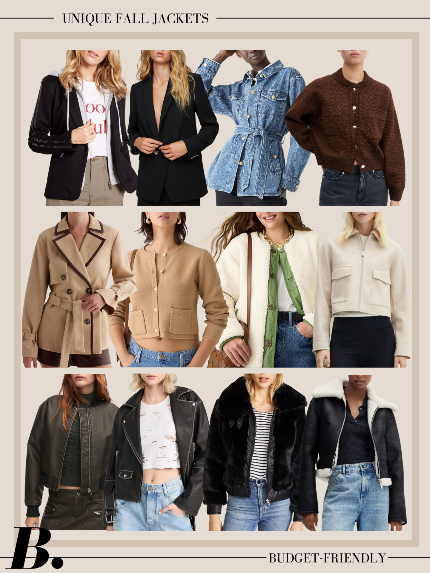 affordable fall jackets